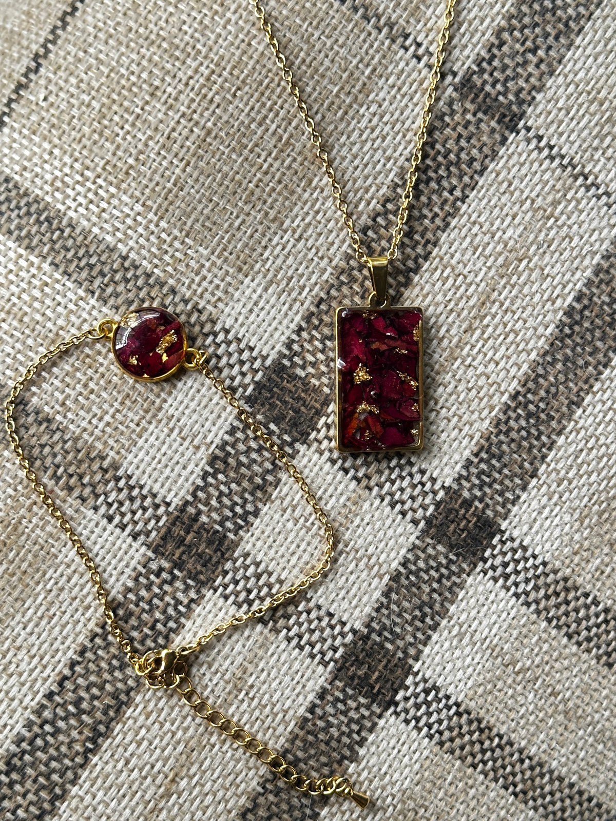 Roselle necklace and now&forever bracelet set